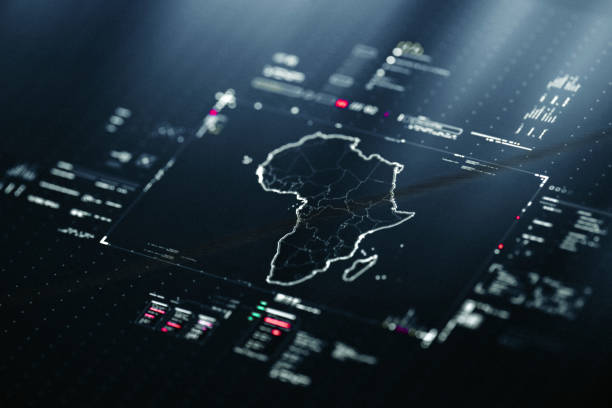 istock Digital Map of Africa with data charts 1403077009