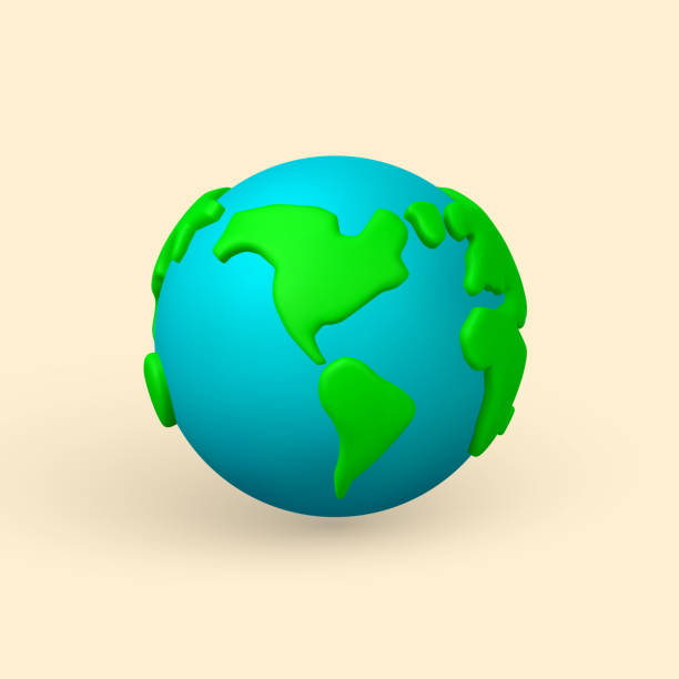 istock Cartoon 3d planet Earth on white background in minimal style. Vector illustration 1403090104