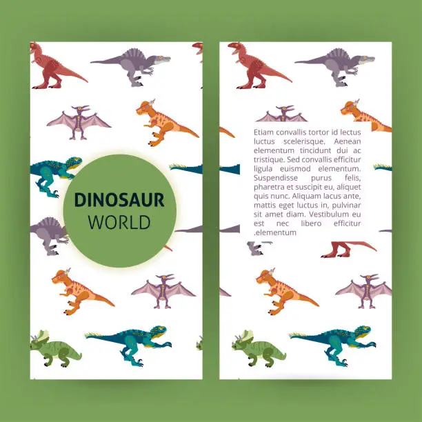 Vector illustration of Dinosaurs Flyer Brochure