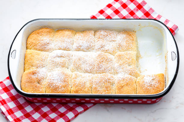 istock traditional Czech stuffed buns in baking tray 1403094389