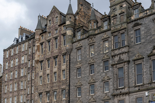 Residential buildings in Edinburgh's Old Town - the original historic part of Scotland's capital city.