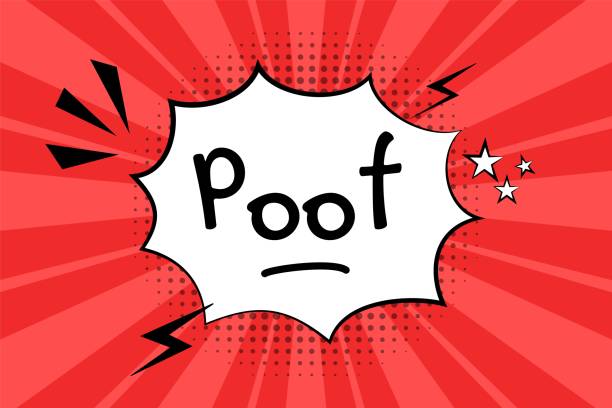 ilustrações de stock, clip art, desenhos animados e ícones de poof comic expression smelling pop art comic book cartoon fart cloud flat style - comic book cartoon poof exploding