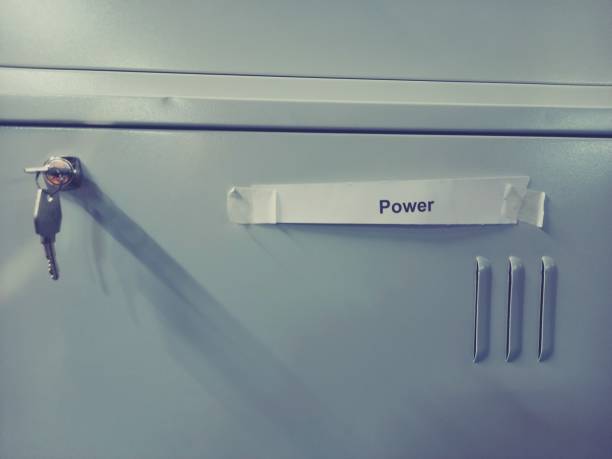 istock File cabinets with key  in the office 1403103330