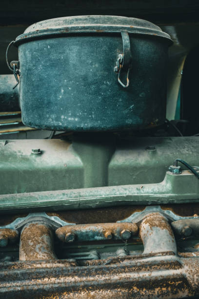 istock Closeup of old combustion engine. 1403108243