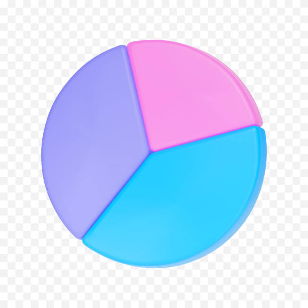 3D render round pie chart diagram isolated on white background vector illustration. 3D render round pie chart diagram isolated on white background vector illustration. purple bar graph stock illustrations