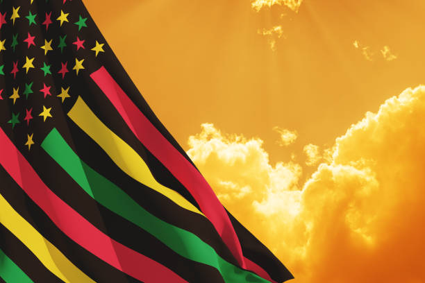 istock Alternative Juneteenth Flag with sunrise or sunset. Since 1865. Design of Banner. 1403116300