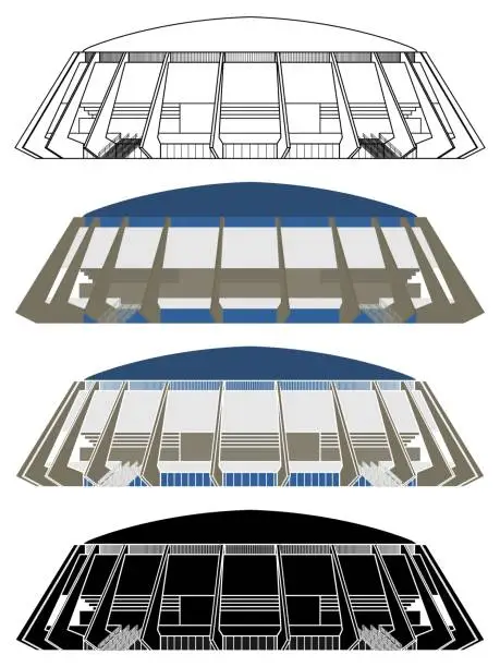 Vector illustration of Geraldao Stadium in Recife, Brazil