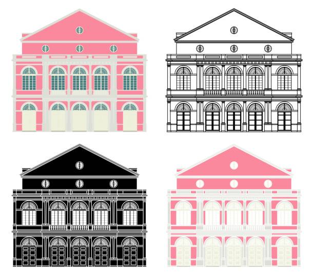 ilustrações, clipart, desenhos animados e ícones de prédio de teatro em recife, brasil - edifício de teatro