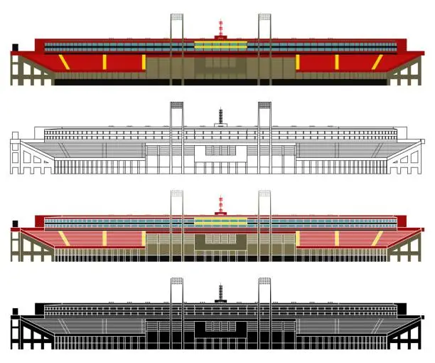 Vector illustration of Sport Stadium in Recife, Brazil