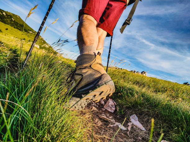 istock Close Up Of A Hiking Boot From a Senior Hiker 1403117611