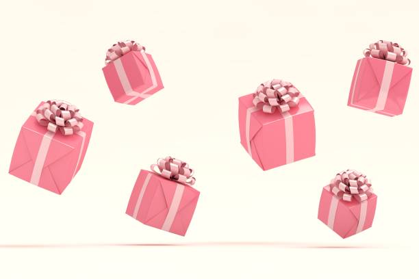 cajas de regalo rosas - gift orange green package fotografías e imágenes de stock