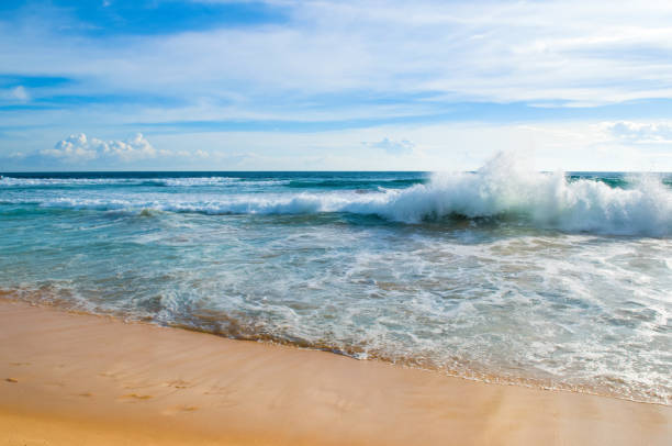 istock Beautiful tropical sea and sun on blue sky background. 1403120206