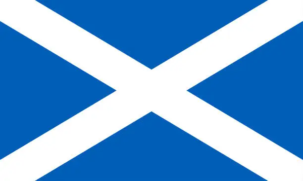 Vector illustration of Scotland flag. Scottish national symbol. Vector illustration.