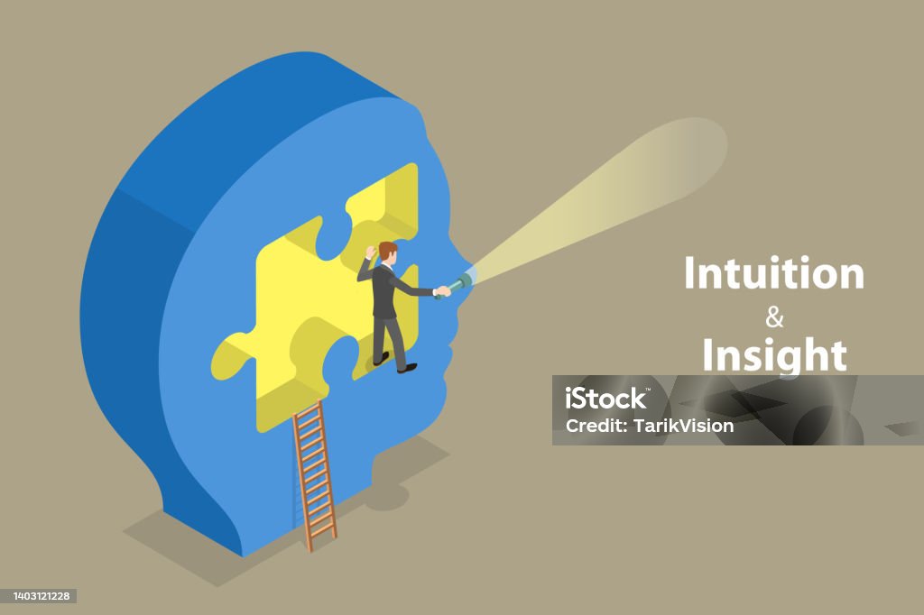 Intuitional 3d Isometric Flat Vector Conceptual Illustration Of Intuition And ...