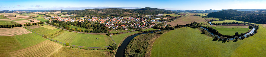 The Landscape an Village of Herleshausen in the Werra Valley