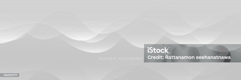 Abstract Grey Background With Modern Gradient Smooth Wave Elegant White ...