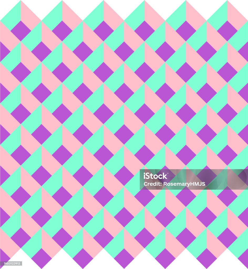 Neon 3d Squares Pattern Design Stock Illustration - Download Image Now ...