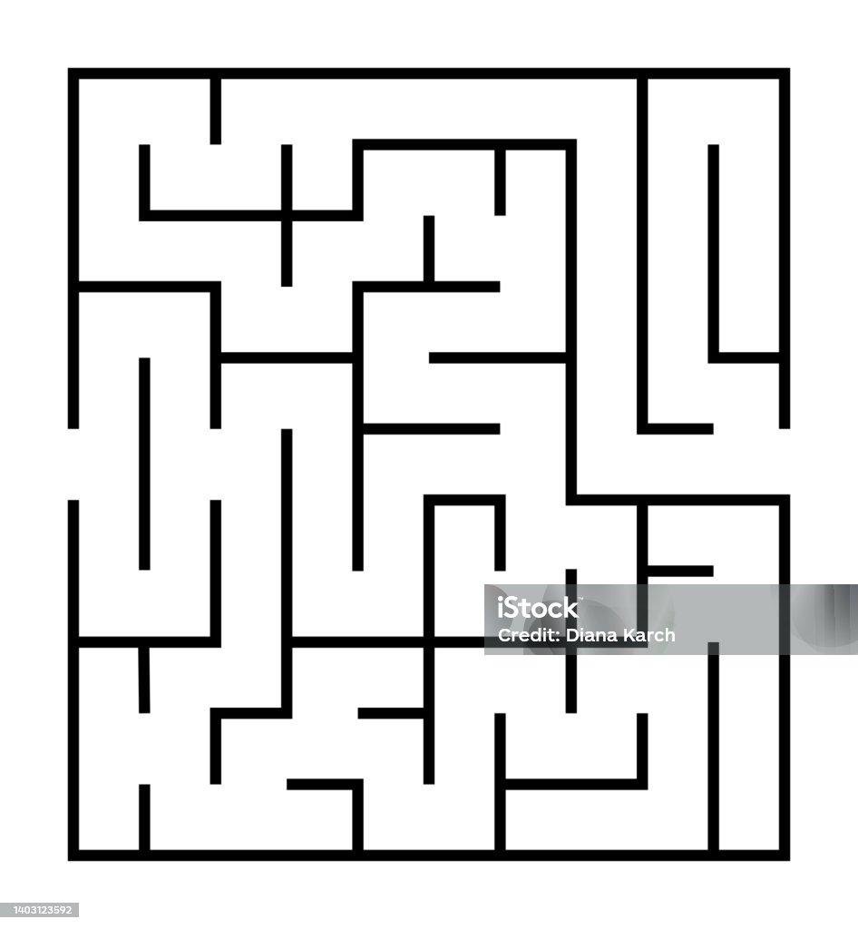 Mê Cung Trừu Tượng Tìm Đúng Cách Cô Lập Đường Màu Đen Mê Cung ...