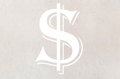 white dollar sign on dollar paper background for design purpose