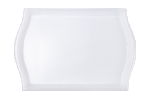 Empty plastic tray isolated on the white background with clipping path