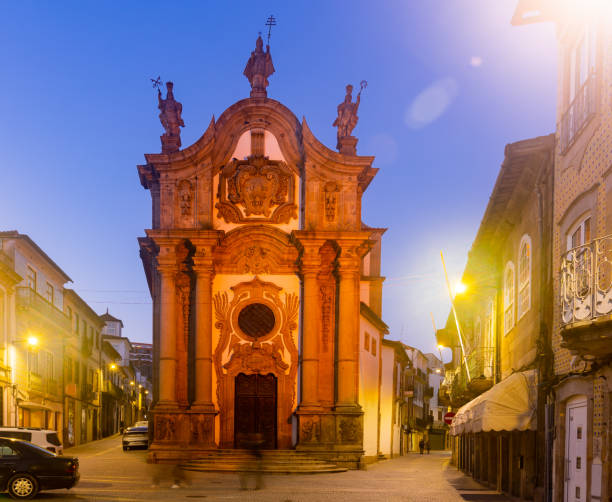 istock Night view of Capela Nova in Vila Real 1403127864