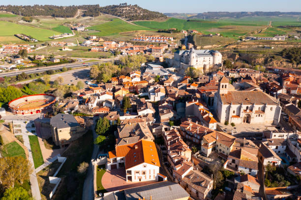 istock Aerial view of Simancas overlooking bullring and medieval castle 1403127956