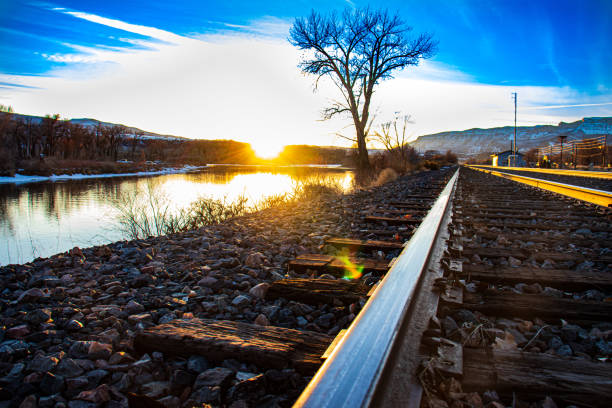 Close up of railroad near Colorado river