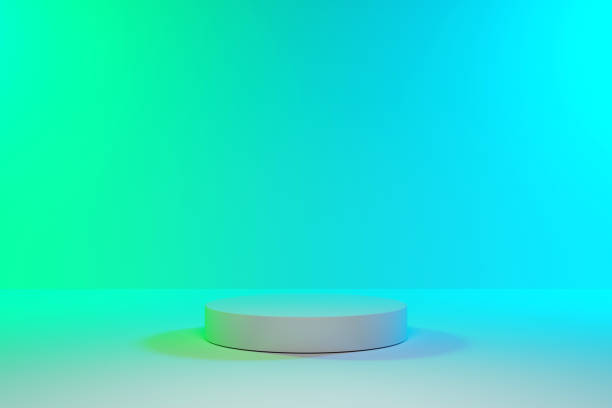 istock Product presentation platform, podium stand with neon colors 1403130856