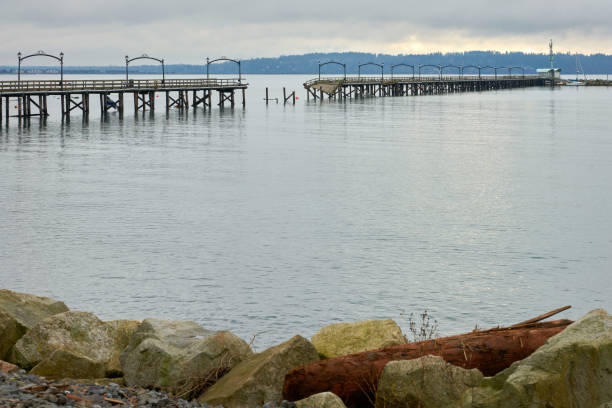 istock Storm Damaged White Rock Pier BC 1403146769