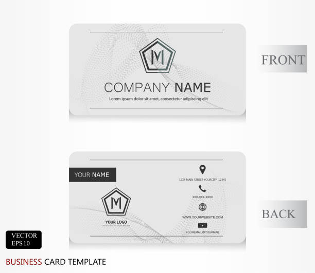 흰색 회색 벡터 명함.현대 흰색 이름 카드 - phone card stock illustrations