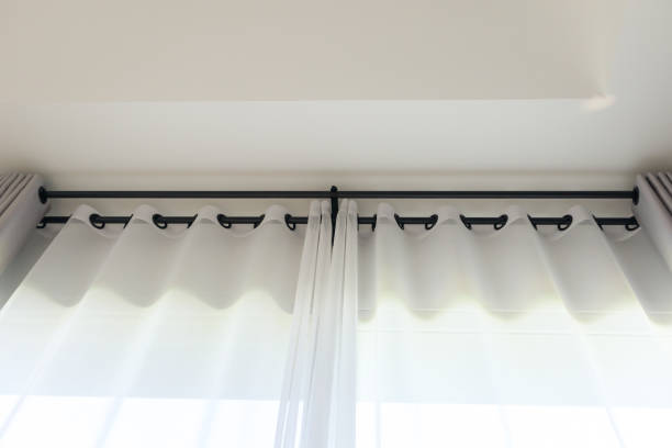 istock Curtain window interior decoration in living room 1403154926