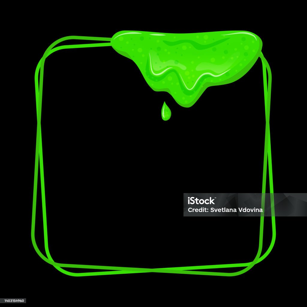Slimi Frame Vector Square Frame With A Flowing Green Slime Stock Illustration - Download ...