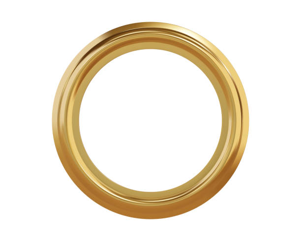 istock Gold metal grommet ring for paper, card, tag, sticker or hanger isolated on white background 1403155196
