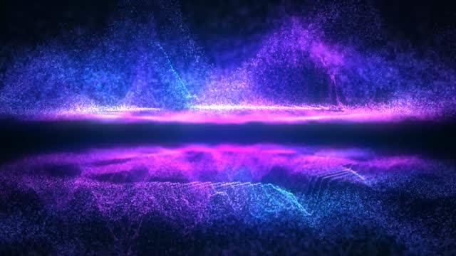 Metaverse Blockchain Digital technology background. Music visualiser. Contemporary Waveform Equalizer Bar Glowing Wallpaper Backdrop Audio Track. Noise Level Cyberpunk colors video. Beautiful elegant minimal background.