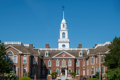 Legislative Hall, the Delaware State Capitol, in Dover, Delaware, USA