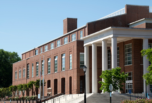 Fairfax, Virginia, USA - May 15, 2022: Fairfax High School is the sole public high school in the City of Fairfax.