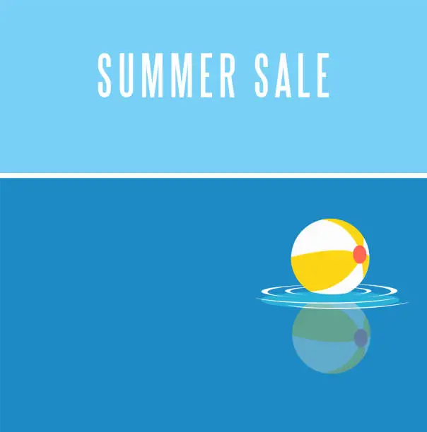 Vector illustration of Summer theme templates with room for text. Pool and beach ball design.