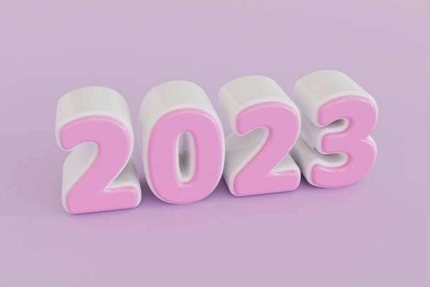 istock 3D Render Happy New Year 2023. Number in cartoon style. 1403179724