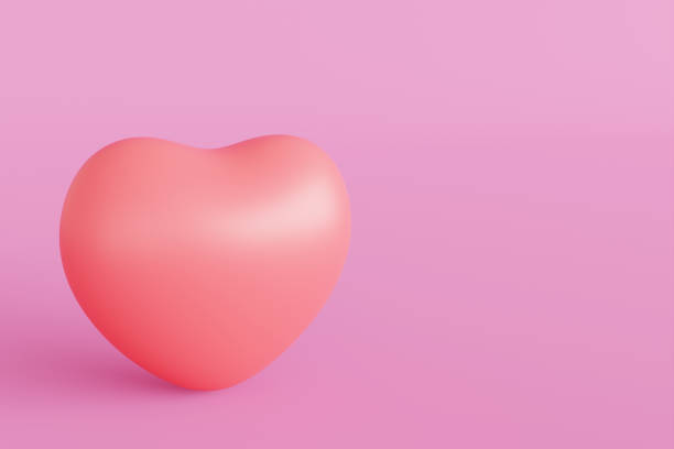 istock 3D Illustration pink heart on pink background. 1403179731