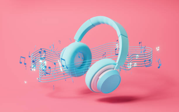 istock Headphones gaming headset, 3d rendering. Listening audio electronic device. 1403181946