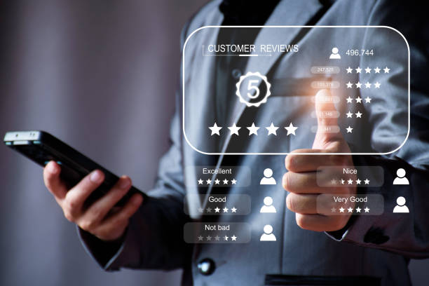 istock Customer satisfaction. Business Owners View Customer Satisfaction Review Score, Mobile Phone, Happy Customer, Rating High Review, Five Star, Product and Service Review Premium, High Satisfaction Score 1403183311