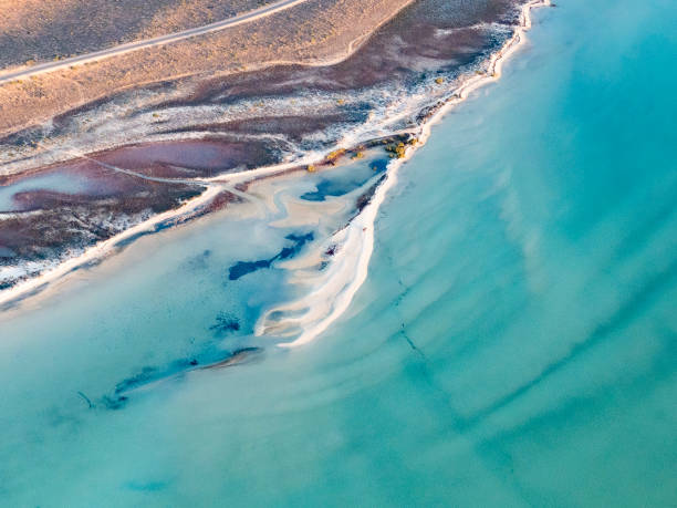 istock Aerial view of water and sand patterns 1403184227