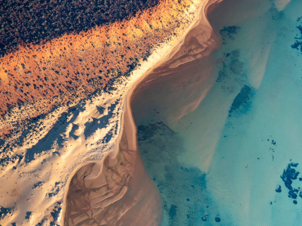 istock Aerial view of water and sand patterns 1403184234
