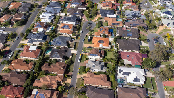 istock Drone view of Australian residential suburb 1403184607