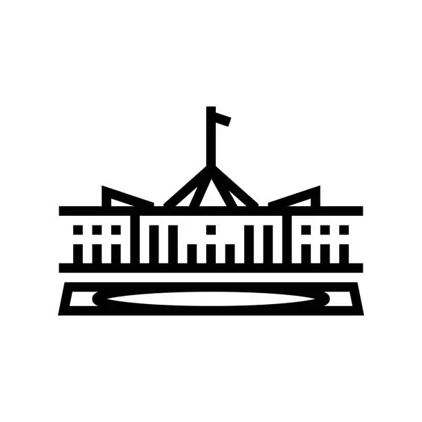 Vector illustration of canberra city line icon vector illustration