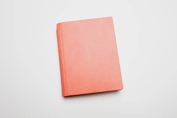 istock Book isolated on white background. Blank cover pink color hardcover diary, copy space 1403189241