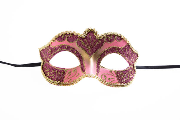 istock Carnival mask pink color ornate isolated on a white background. 1403189673