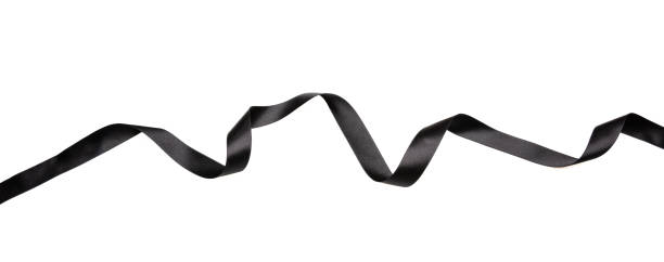 istock Black curly ribbon isolated on white background, design element, banner. Black Friday RIP concept 1403189795