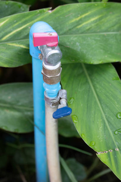 istock Vertical shot of the faucet behind trees 1403193620