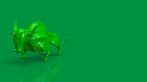 istock The green bull on green background  for business concept 3d rendering 1403200829